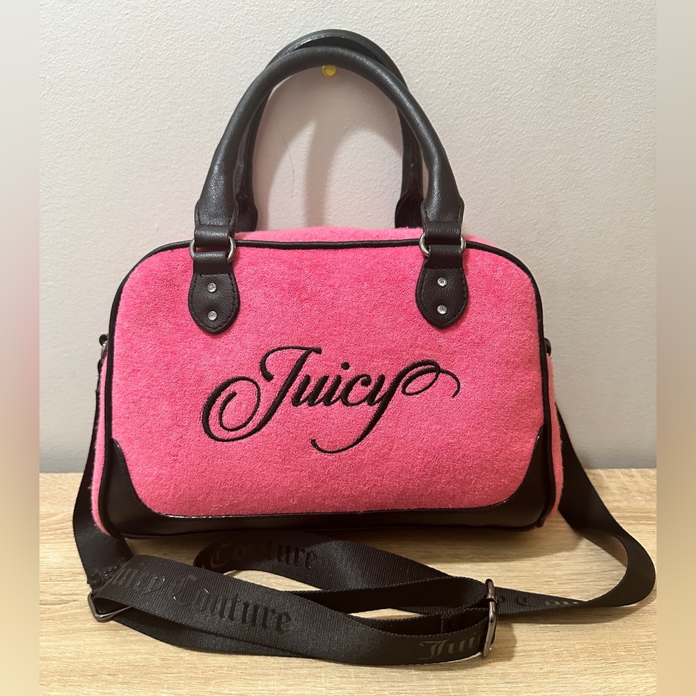 NWT Juicy Couture Raising Star Pink Velour Bowler Bag
